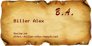 Biller Alex névjegykártya