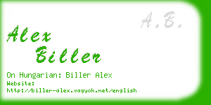 alex biller business card